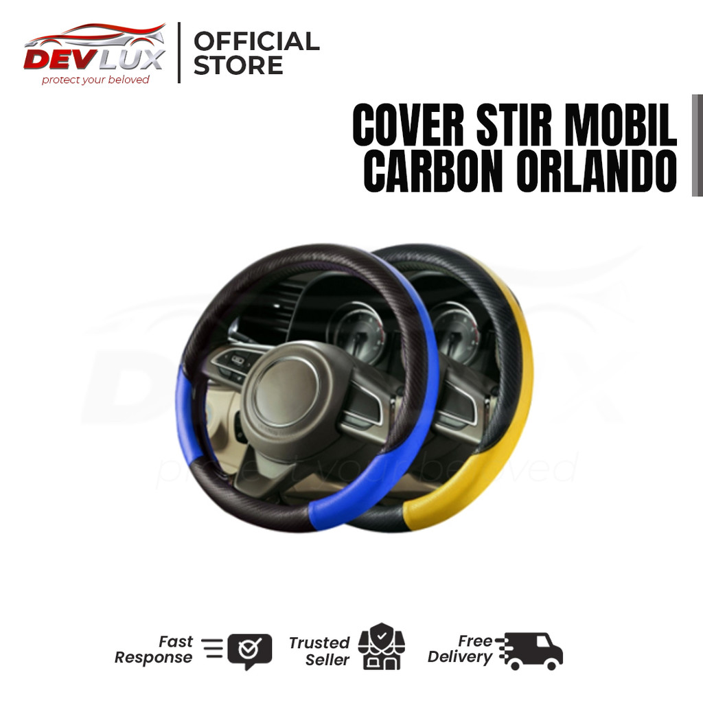 Cover Penutup Sarung Stir Setir Orlando Mobil Kulit Carbon Xpander Cross, Pajero Sport, Mirage, Outl