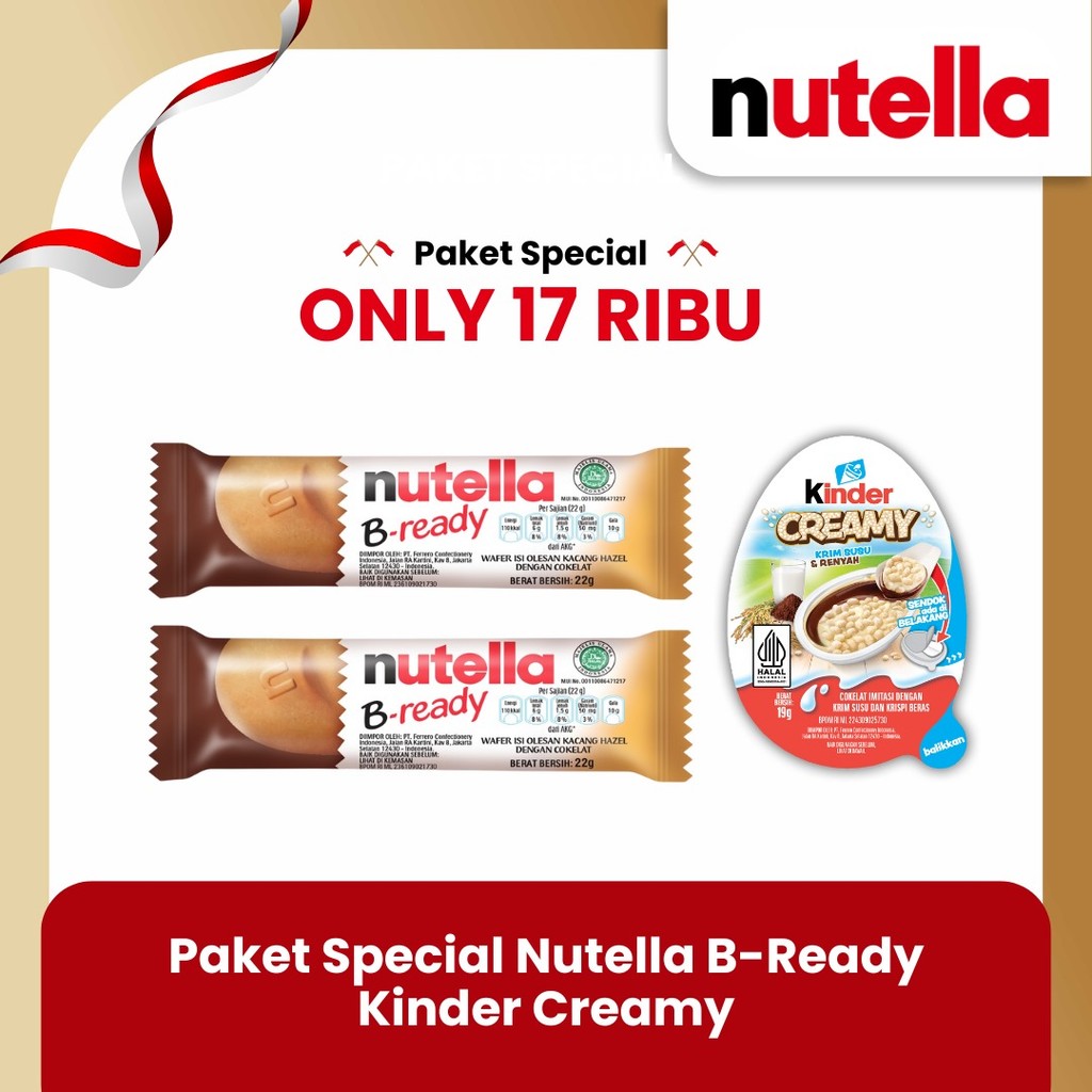

Spesial Paket 17RB - Kinder Creamy dan Nutella B-Ready
