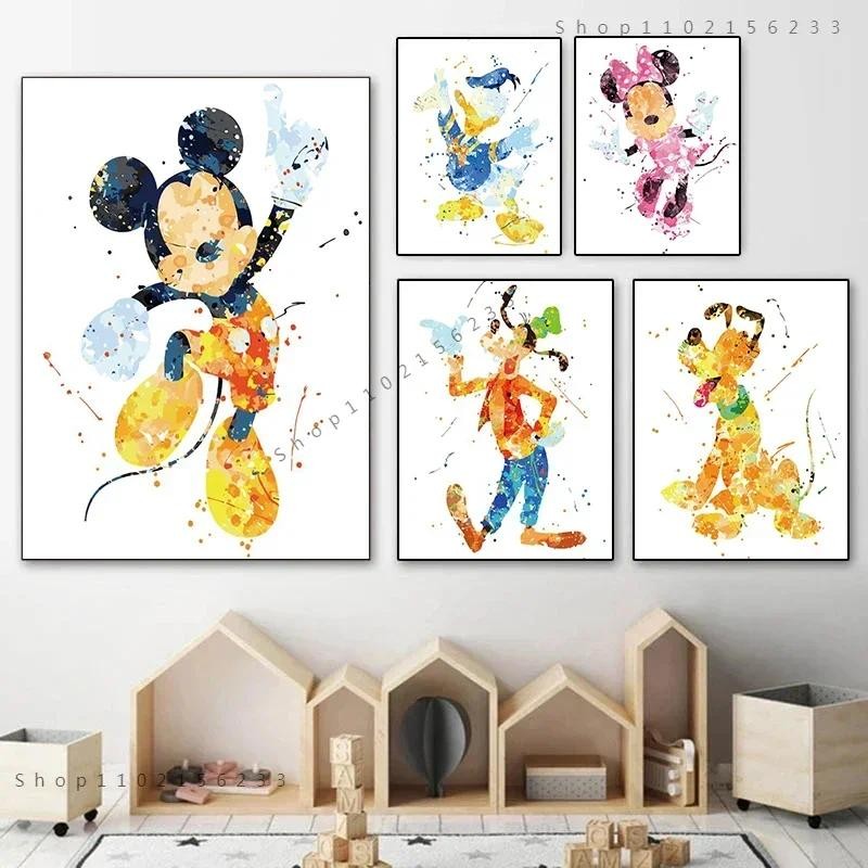 

Disney Cartoon Mickey and Minnie Canvas Paintings Anime Posters and Prints Wall Art Pictures Home Decoration Kids Room Decor