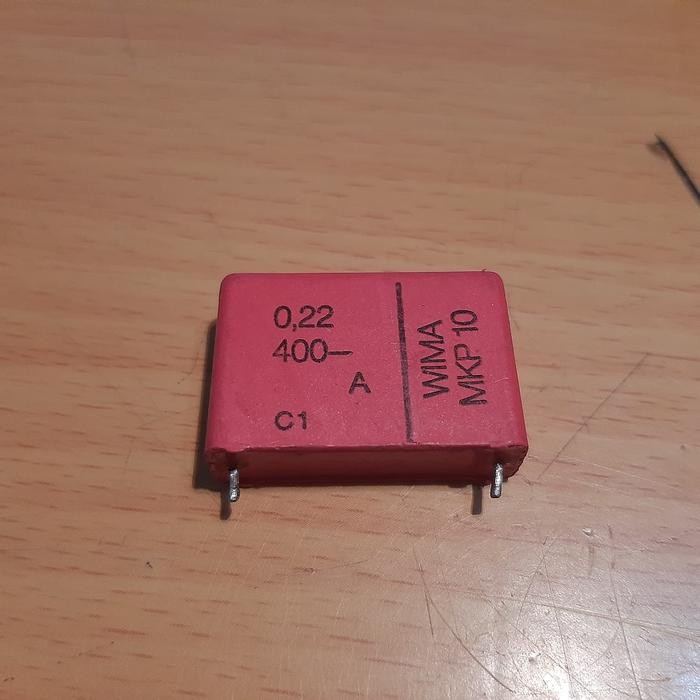 Part Capacitor MKP10 0.22uF 0.22 uF 220 nF 220n F 220nF 400v Wima - used
