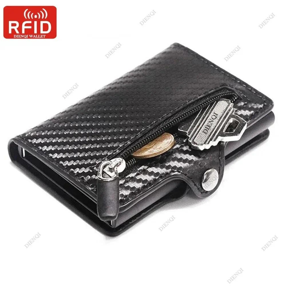

Carbon Fiber Rfid Blocking Men ID Credit Card Holders Wallet Leather Metal Business Bank CreditCard Cardholder Case Carteras