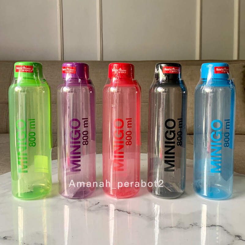 Wantong.Id - Botol Minum Minigo 800ml / Tempat Minum Olahraga BASIC HOME 800 ml