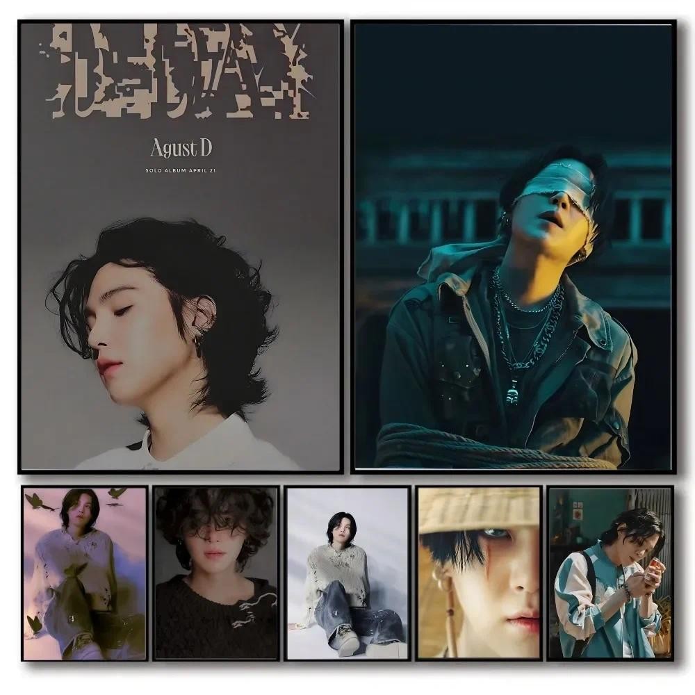 Singer A-Agust D Poster No Framed Poster Kraft Club Bar Paper Vintage Poster Wall Art Painting Bedro