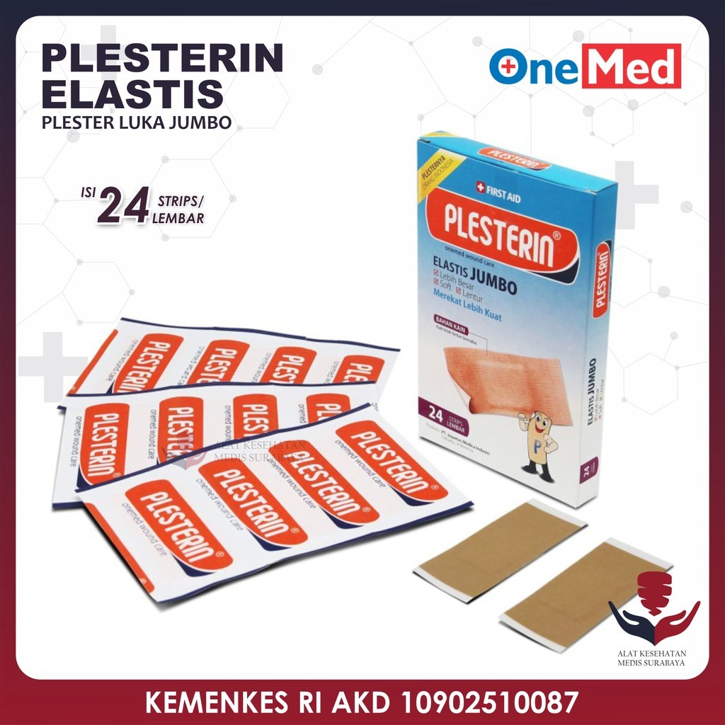 Plesterin Elastis Jumbo Isi 24 Pcs Onemed Plester Luka Coklat
