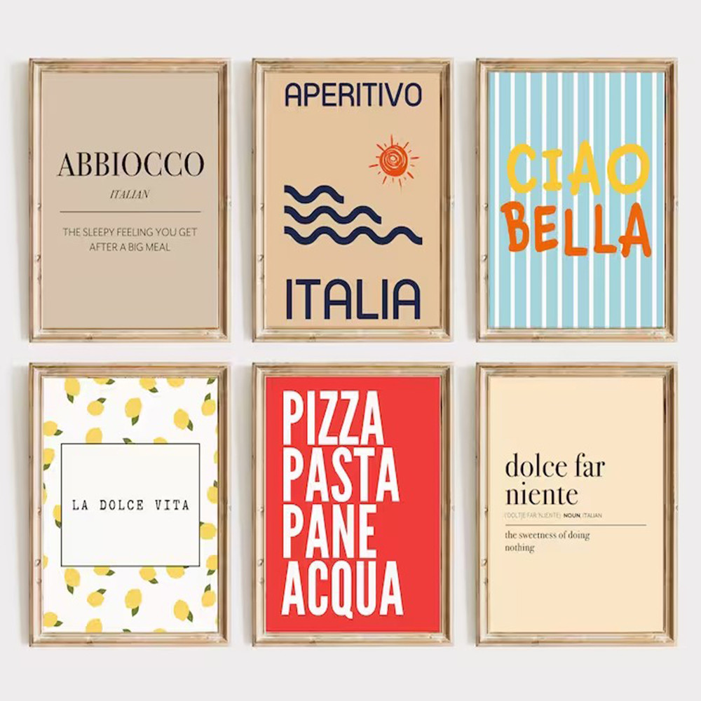 

Retro Minimalist Italian Summer Fruit Food Poster Canvas Painting Nordic Wall Art Pictures Home Room Hotel Decor Gift