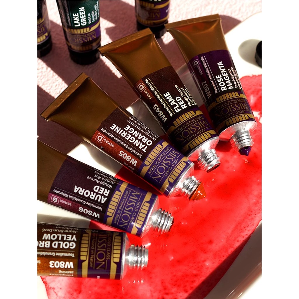 

MISSION Gold Glass Tourmaline two tone GRANULATION Watercolors 15ml Artist Beginner Drawing acuarela pigments
