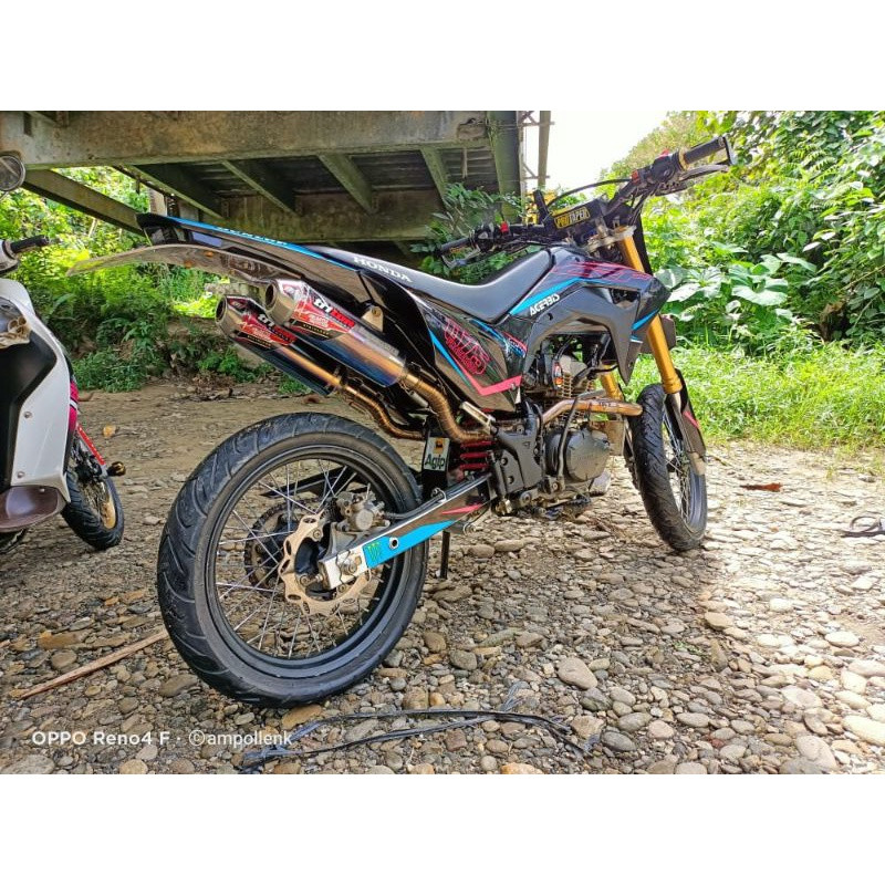 Knalpot CRF 150L KLX 150 WR155 Double Silencer Original Triton Type CR5 Ngebas Adem Tinggal Pasang