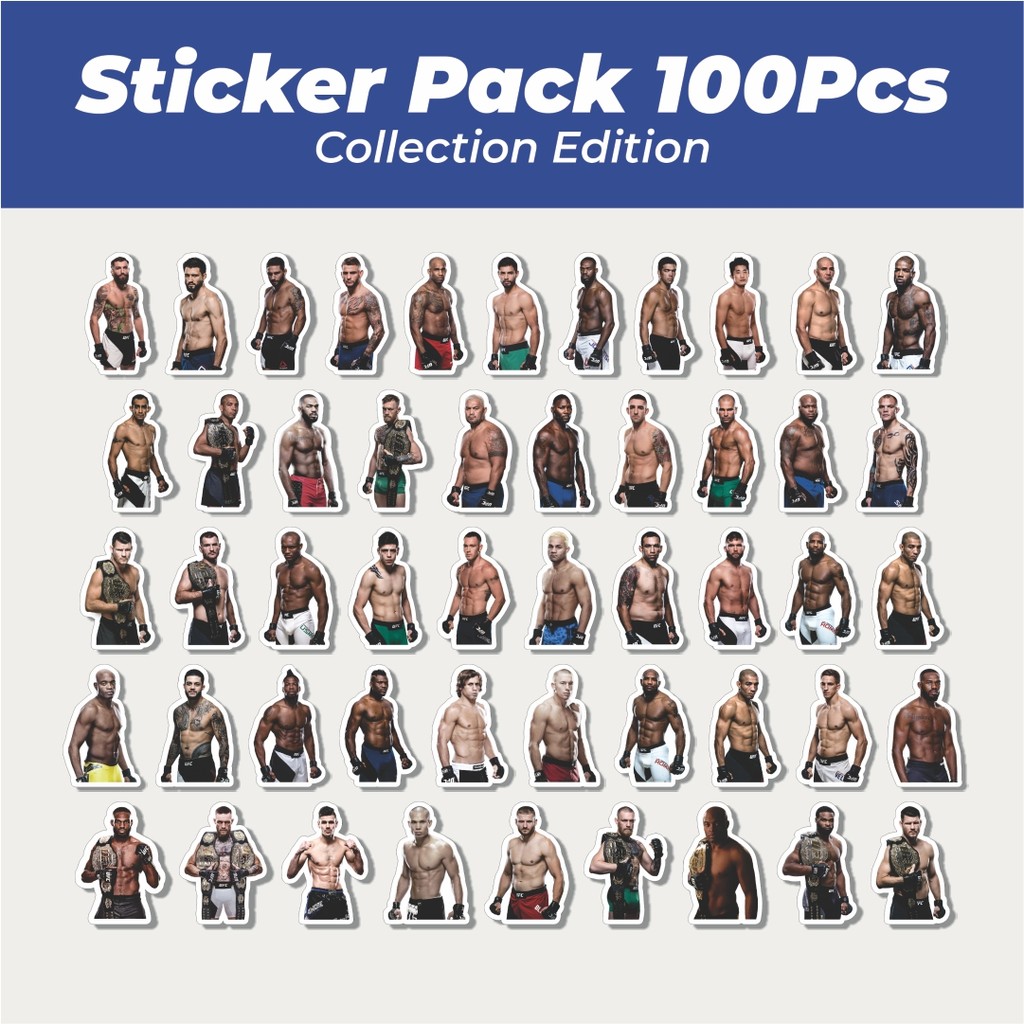 

Hot Stiker Sport Series UFC Player Mix Lucu Anti Air Stikers Berperekat Waterproof Sticker Decal Buat Motor Helm Buku Journal Koper Casing HP Laptop Botol Minum