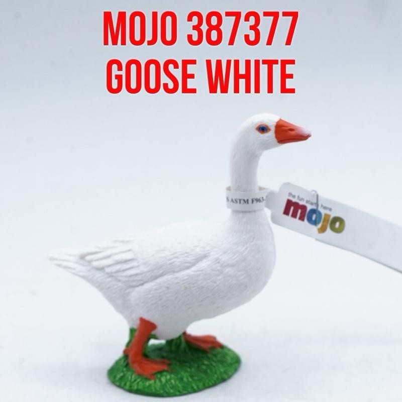 MOJO 387377 Goose White Angsa Putih Cygnus Olor Mainan Binatang Miniature Hewan Animal Figurine Paja