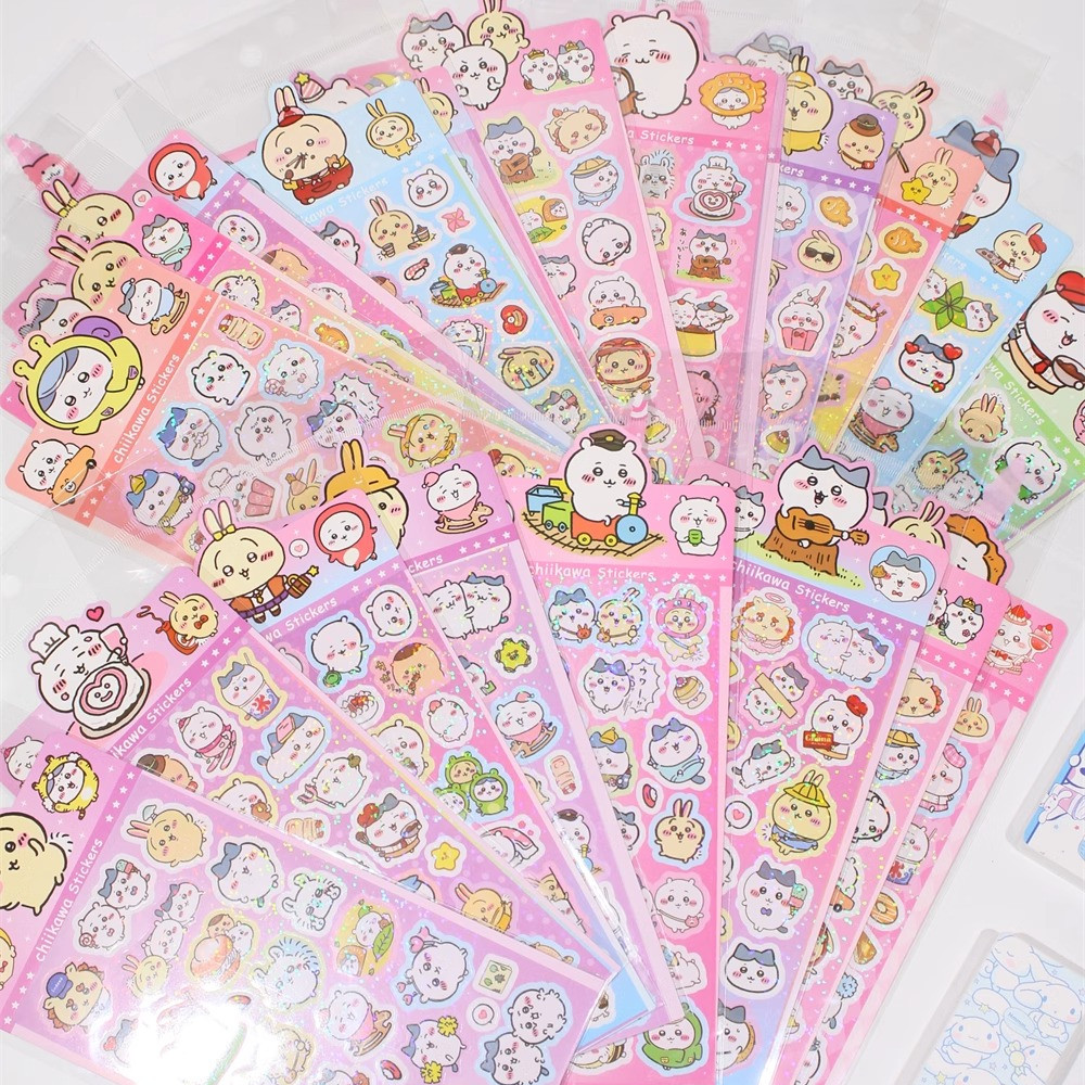 

20Sheets Anime Chiikawa Mixed Laser Stickers Cute Hachiware Usagi Cartoon Waterproof Stickers Stationery Wholesale Kids Toys