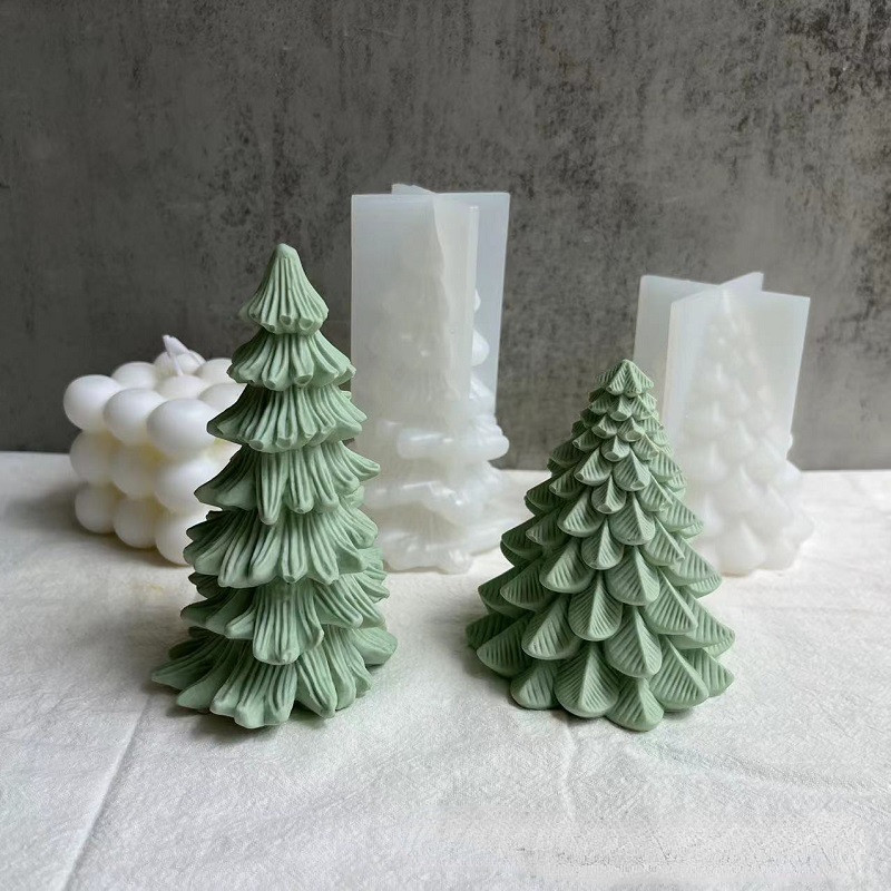 

Tree Candle Silicone Mold DIY Plaster Handmade Soap Scented Candle Mold Winter Heating Candle Furniture Decoration