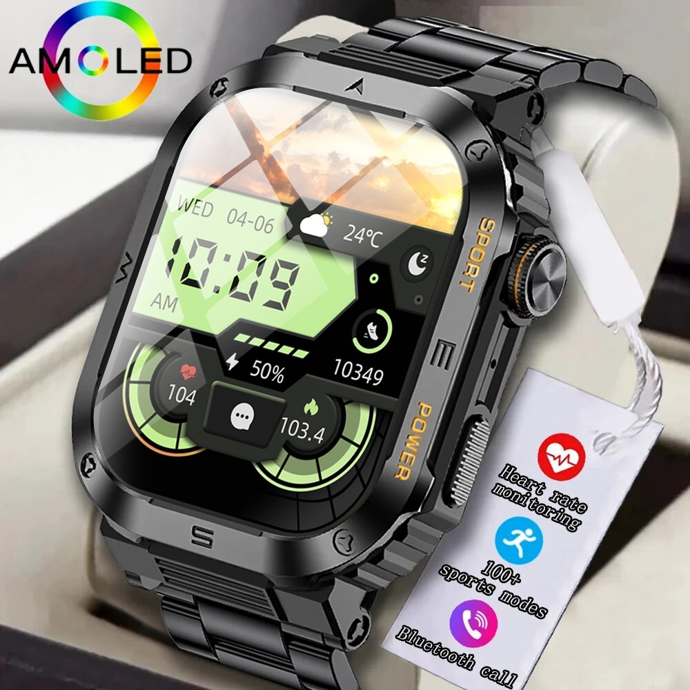 (GW Bren) LIGE BattleFit – Smartwatch Pria & Wanita, Militer IP68, 100+ Sport Modes & Bluetooth Call