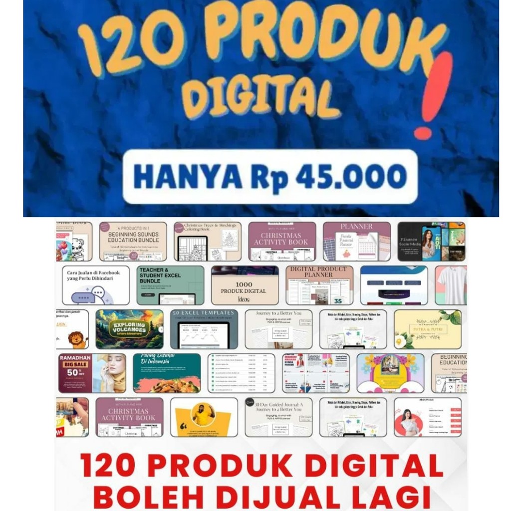 120 PLR PRODUK DIGITAL SIAP PAKAI DAN SIAP UPLOAD