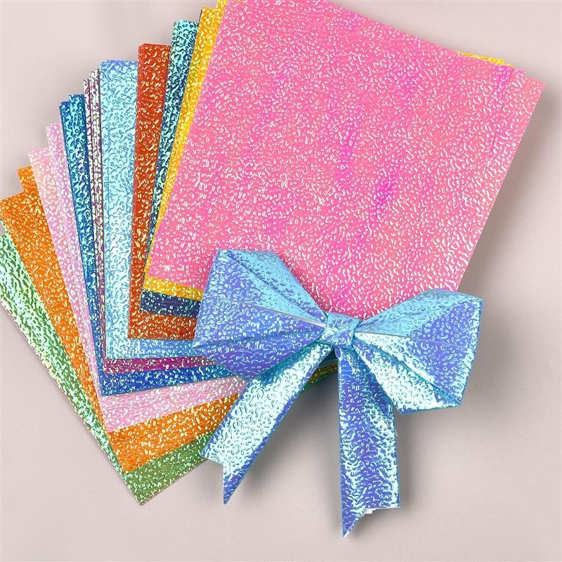 

50pcs Pearlescent Origami Paper Single-Sided Glitter Handmade Thousand Paper Crane Folding Papers For Kids DIY Scrapbooking