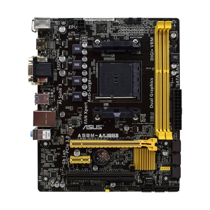 ASUS A58M-A/USB3 Motherboard Socket FM2/FM2+ AMD A58 DDR3 32GB support AMD A10-5800B A10-6700T A10-6