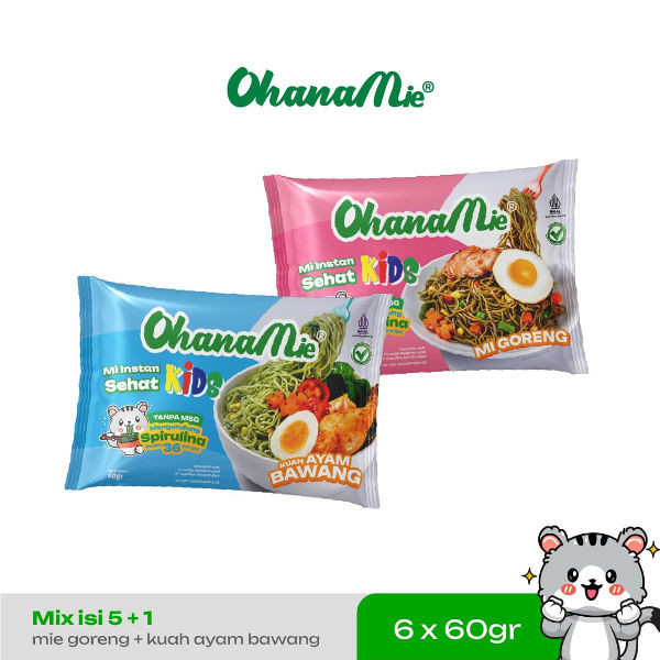 

Ohanamie Mie Anak Sehat Tanpa MSG dan Pengawet 5 pcs Goreng 1 pcs Kuah Ayam Bawang