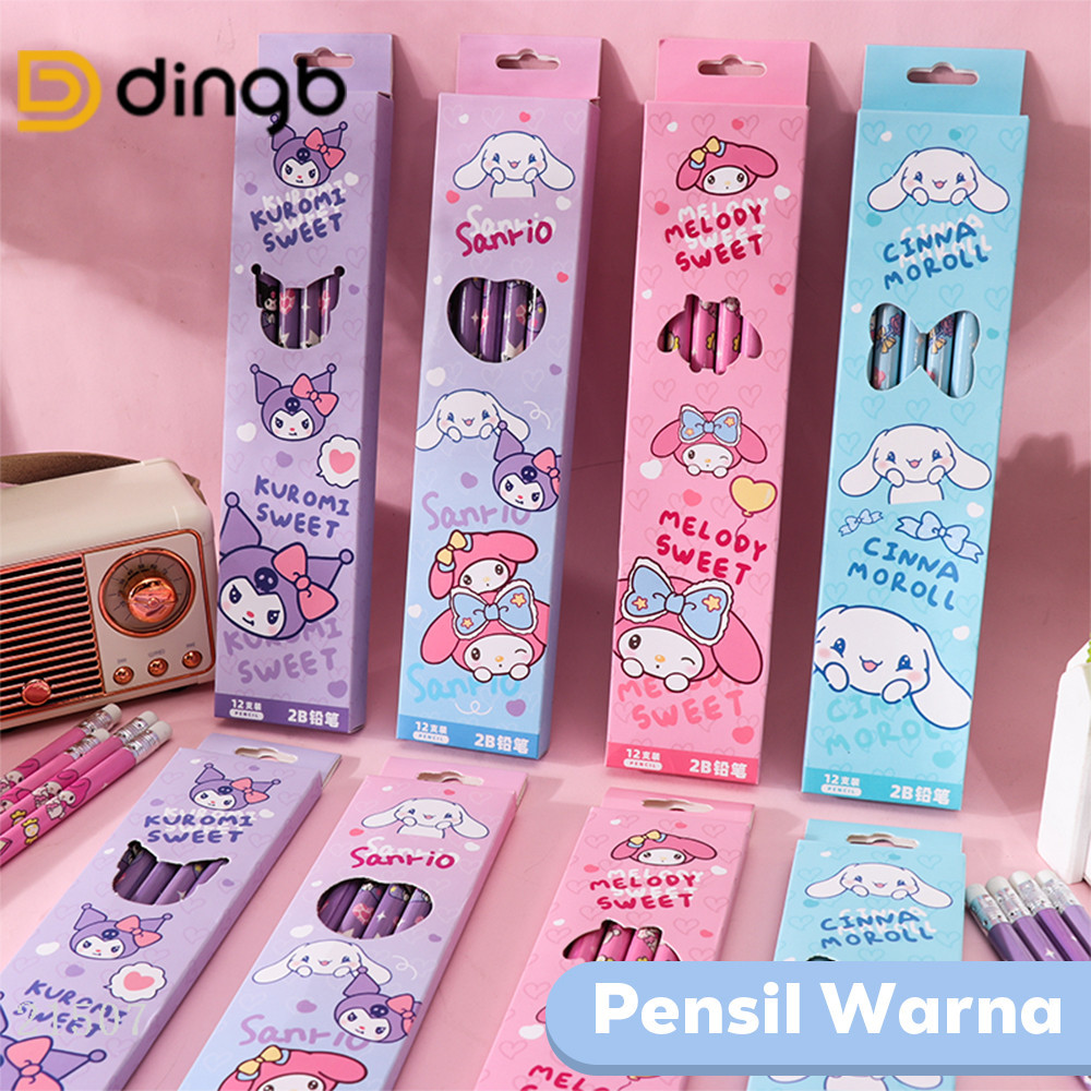 

DINGB Pensil 2B Karakter Lucu Isi 12 – Sanrio, Labubu, Lotso, Baby Three, Ada Penghapus