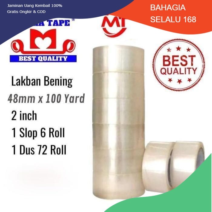 

Lakban Mulia Tape Ukuran 48mm X 100 Yard FULL Kemasan 1 Selop
