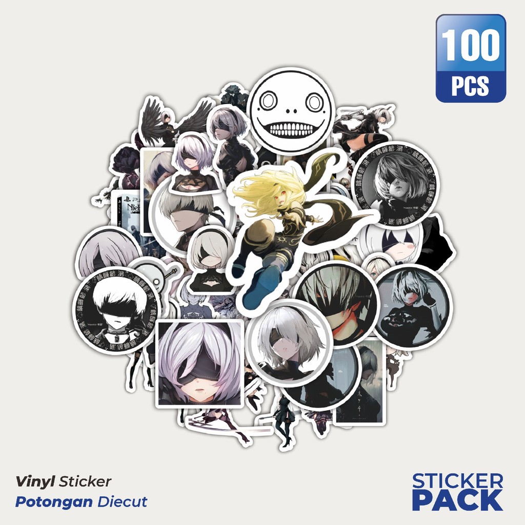 

Super Hemat! 100 PCS Stiker Game Series Nier Karakter Mix 2 Waterproof Aesthetic- Untuk Laptop, Motor, dan Helm - Paper Stationery Pack