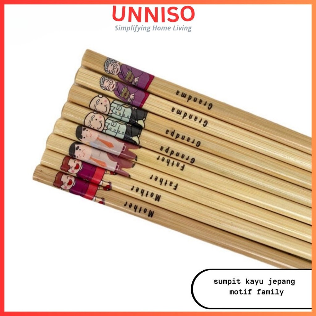 UNNISO - Sumpit Kayu Jepang Motif Family