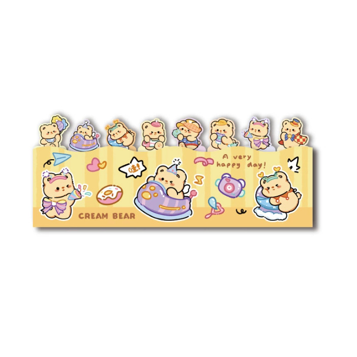 

J2 - Sticky notes Butter bear lucu Memo tempel cute bear