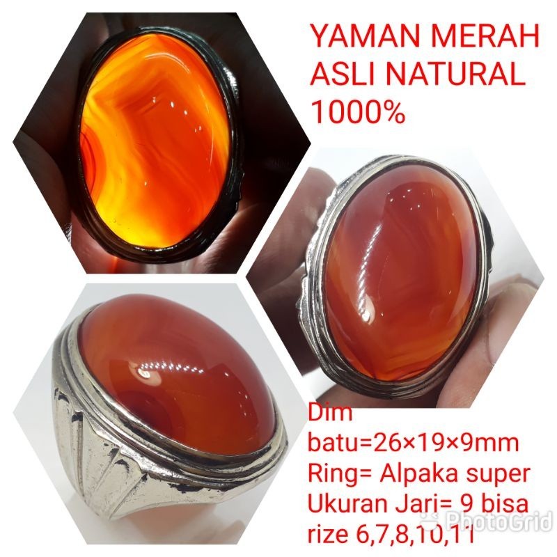 CINCIN BATU YAMAN MERAH ASLI NATURAL