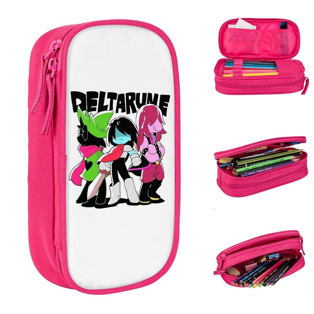 

Deltarune Susie Ralsei Kris Game Pencil Cases Pencilcases Pen Holder for Girl Boy Large Storage Bag Students Zipper Stationery