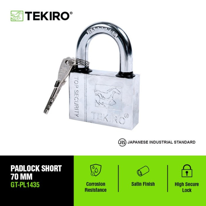 Tekiro Gembok Pendek 70 mm GT-PL1435 / Padlock Short / Kunci Gembok Leher Pendek 70mm