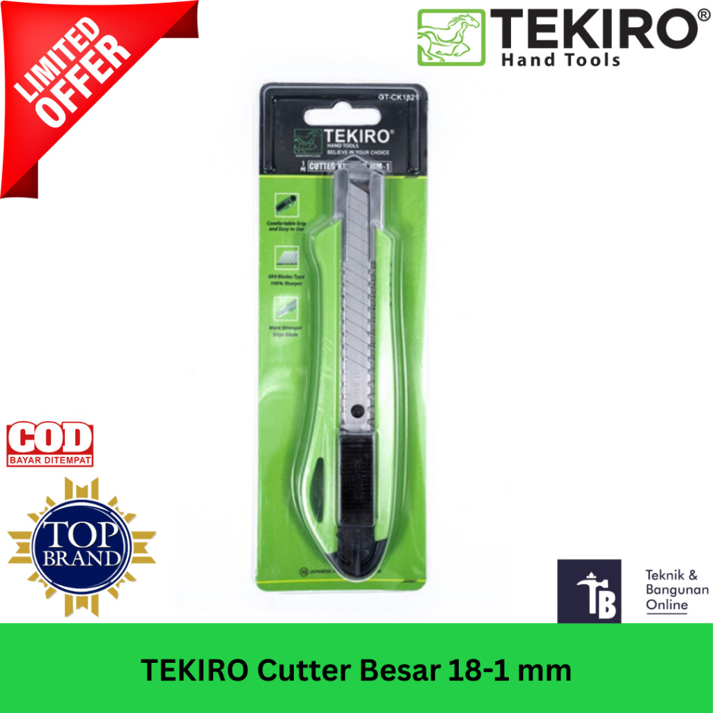 

TEKIRO Pisau Cutter 18mm/ Cutter Knife 18-1 mm GT-CK1821