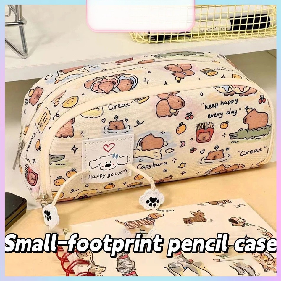 

Kapibala Series Stationery Pen Tas Ins Cartoon Kapasitas Besar Kapas Makeup Bag Penyimpanan Siswa Pensil Kasus Perlengkapan Kantor Sekolah/Capybara Flip Cover Pencil Case Multi Layer Stationery Pencil Box for Student H656