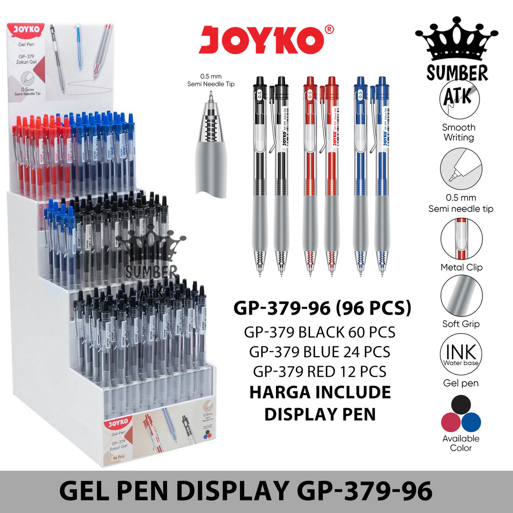 

Gel Pen Pulpen Pena Joyko DISPLAY STAND GP-379-96 Zokuri Gel 0.5 mm