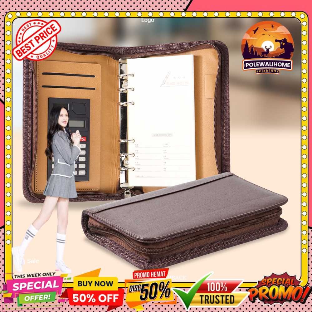 

Buku Catatan Note Cover Kulit Sintetis dengan Kalkulator - Y8302