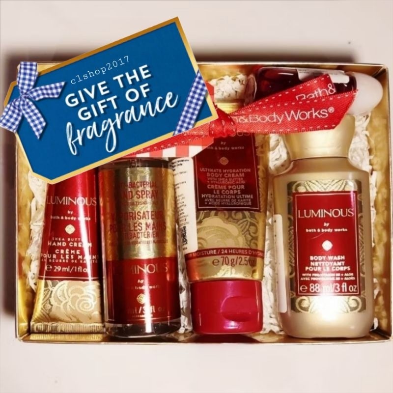

BBW LUMINOUS GIFTSET HAMPERS KADO HADIAH ULANG TAHUN BIRTHDAY GIFT PAKET HARI RAYA BINGKISAN SESERAHAN BATH & BODY WORKS TRAVELSIZE