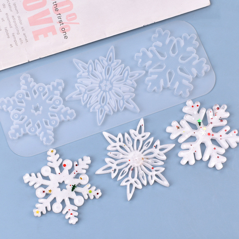 

Snowflakes Shape UV Epoxy Silicon Mold For Earrings Pendant Keychain DIY Resin Mold Accessories Jewelry Making Crafts Xmas Decor