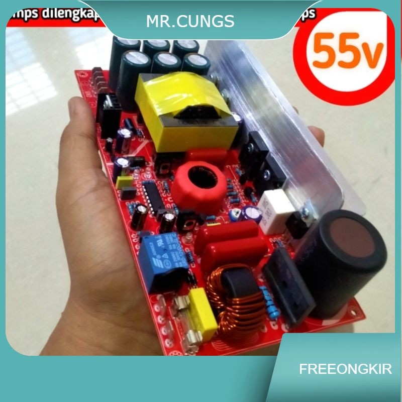 Power Supply Psu Smps HB ocp 20a Daya 2500watt ct 55volt halfbridge trafo suplay audio sound amplifi