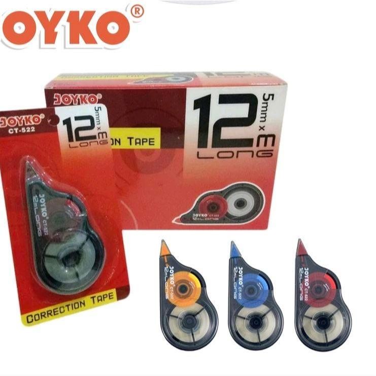 

Correction Tape Joyko CT-522 12M Tipex Roll Per Pack (isi 12Pc)