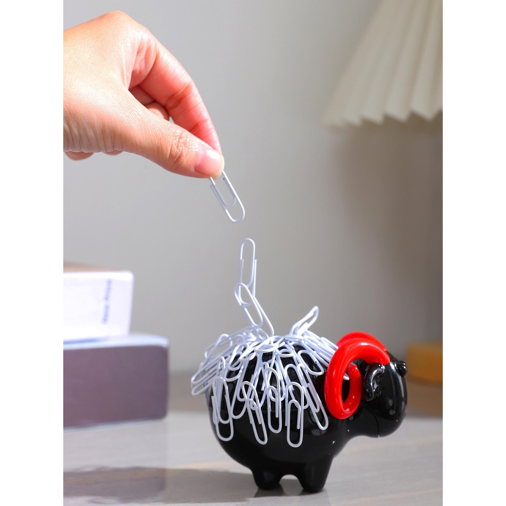 

Auspicious Sheep Paper Clips Box Magnetic Paper Clips Dispenser Desk Clips Holder Box For Office Clips Office Desk Accessories