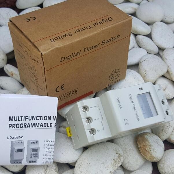 Timer Digital DIN rail 220V - Box Putih