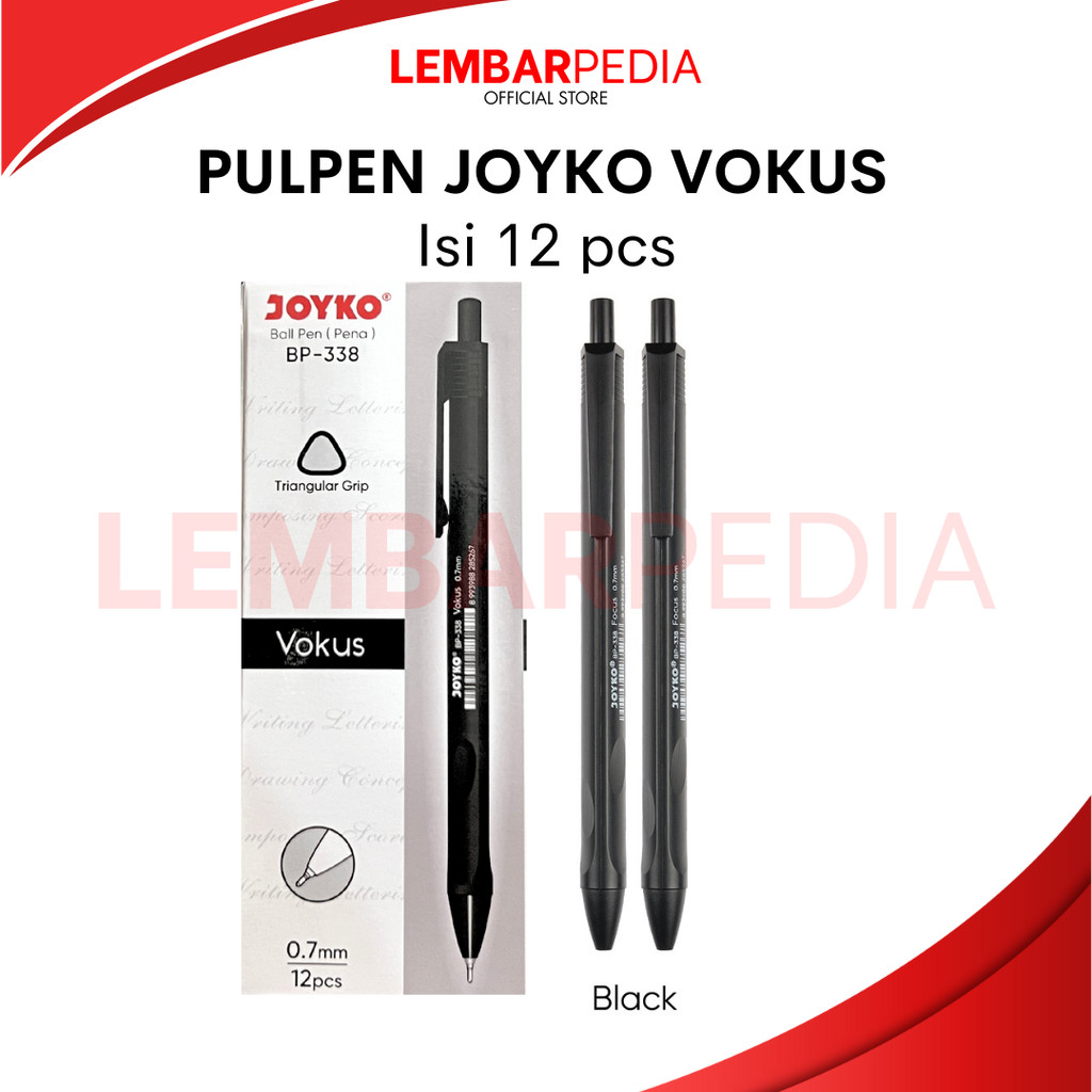 

PULPEN JOYKO BP-338 VOCUS | VOKUS TINTA HITAM 0.7MM PER BOX ISI 12 PCS