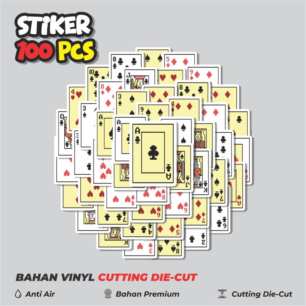 

Terbaru! 50 pcs Stiker Kartu Poker V12 Dekorasi Lucu Kreatif untuk Notebook, Skateboard, HP