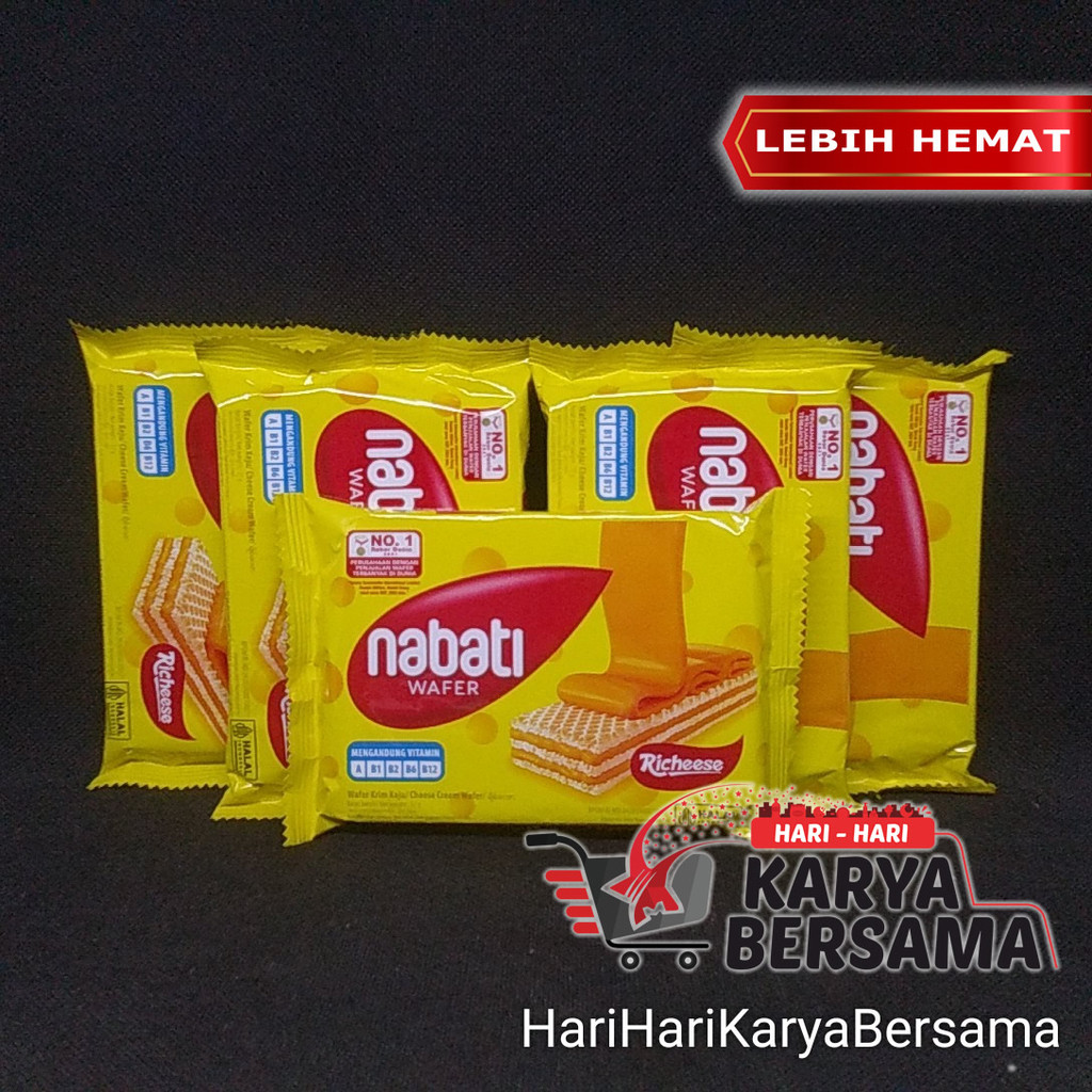 

MAKANAN RINGAN WAFER RICHEESE NABATI CHEESE PACK 5'S X 39GR