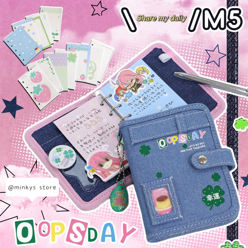 

MINKYS Portable Cute M5 Notebook Planner Yearly Daily Weekly Agenda Book Journal Book School Stationery
