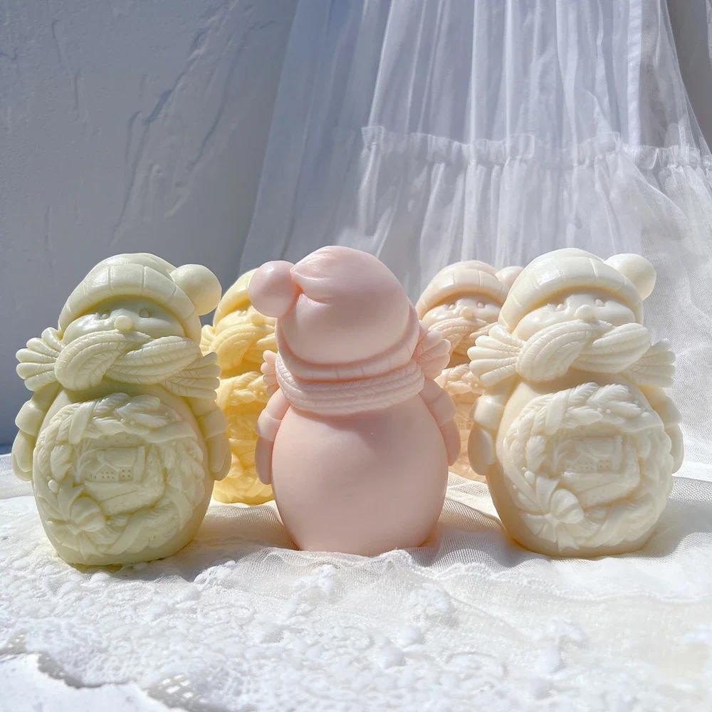 

Cuddle Snowman Candle Mold Soy Wax Silicone Mold Plaster Gypsum Mould For Home Decor