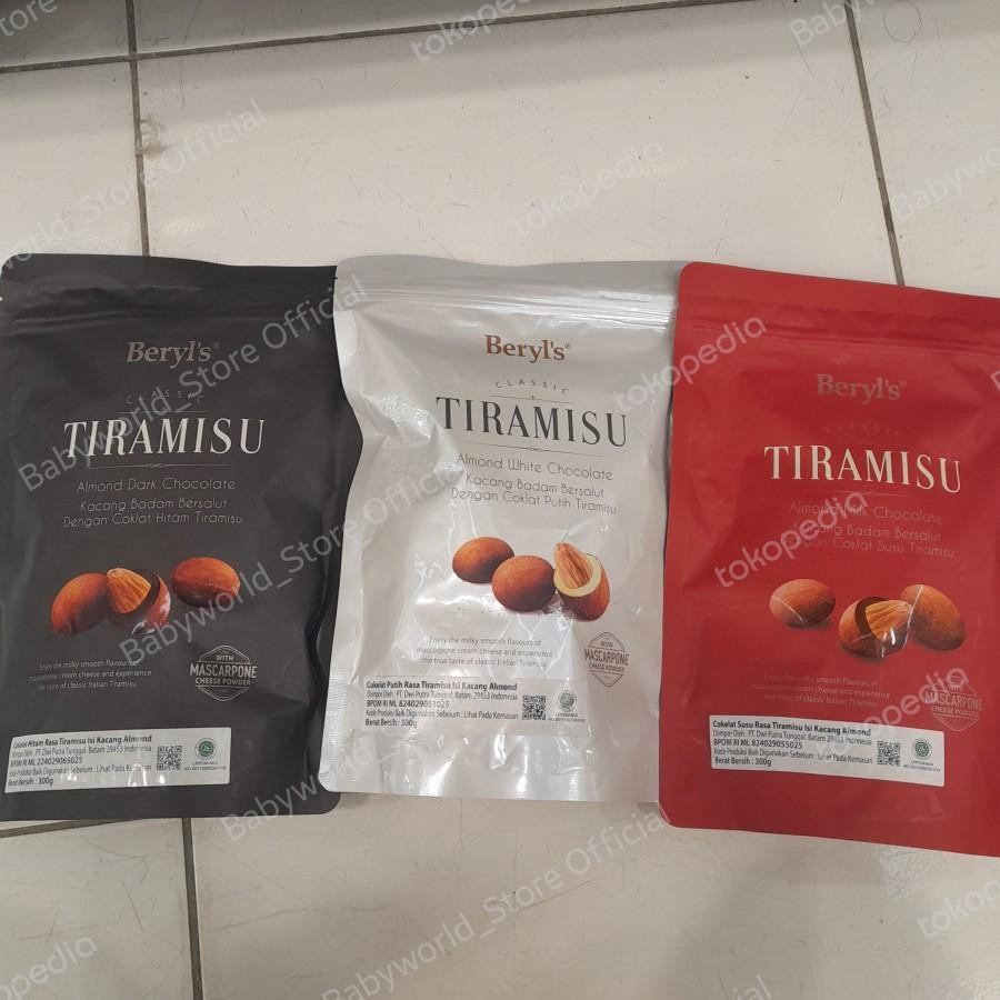 

Beryl's Tiramisu Almond Chocolate 300gr Import Varian Milk / Dark / White