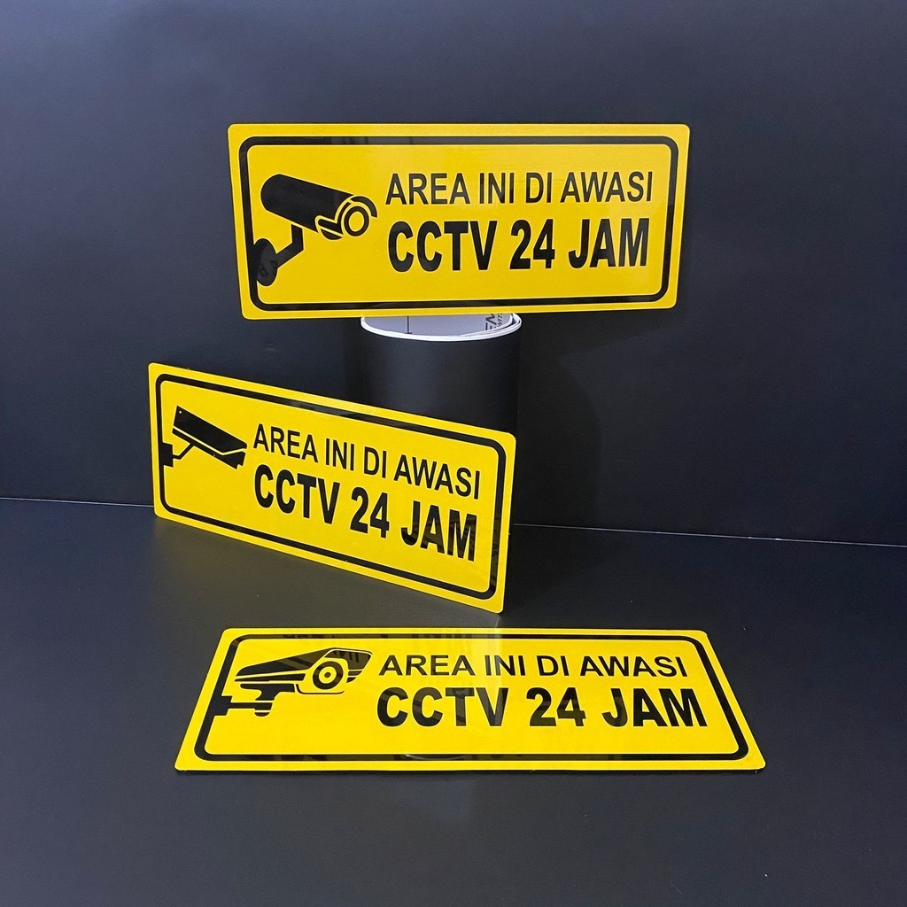 

ASO Sign Board Akrilik CCTV 24 Jam /papan penanda area ini diawasi CCTV