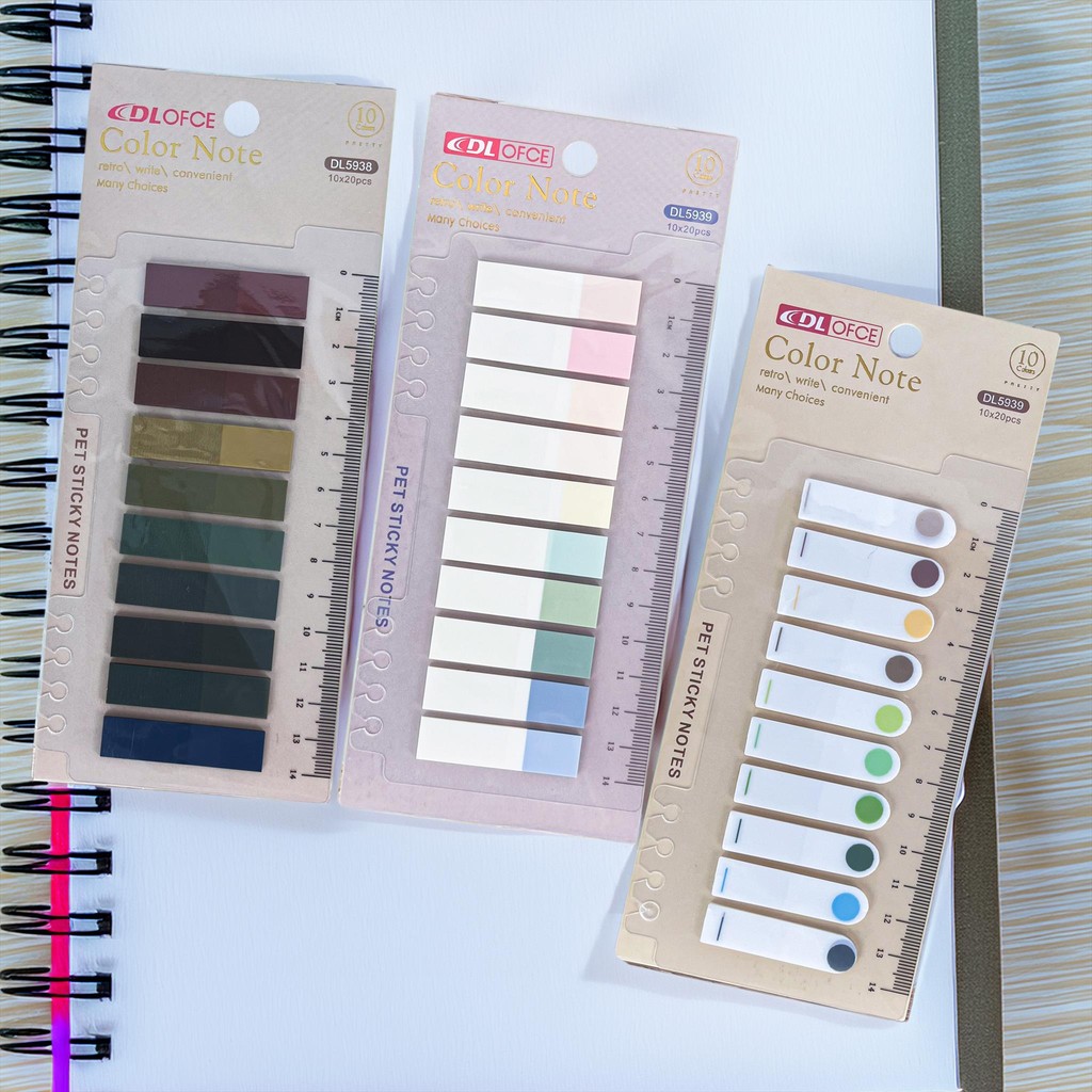 

NAS Sticky Notes Memo 200 Lembar / Inner Index Mark Penanda Pembatas Halaman / Sticky Note Morandi Aesthetic