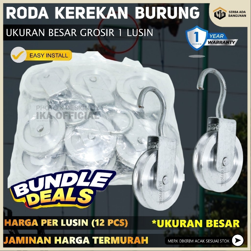 SAB 12 PCS KATROL RODA BESAR KEREKAN SANGKAR KANDANG BURUNG PERKUTUT SEMPATI KATROL BESI KEREKAN TIA