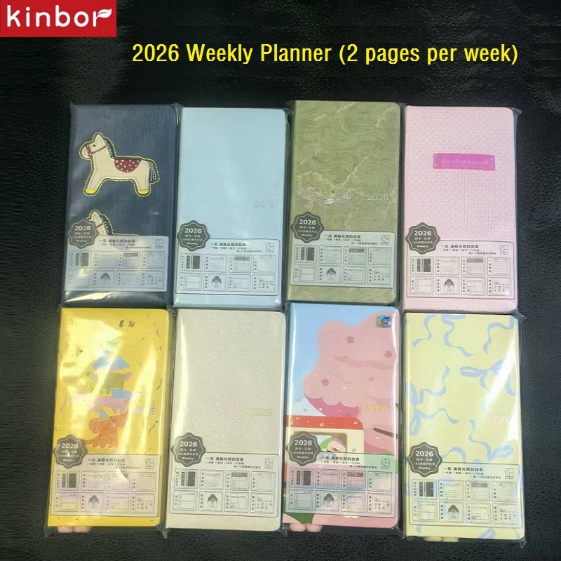 

New Kinbor Agendas 2026 Weekly Planner Notebook Daily Efficiency Organizer Book 78g Paper Hard/Soft Cover Back to School Office