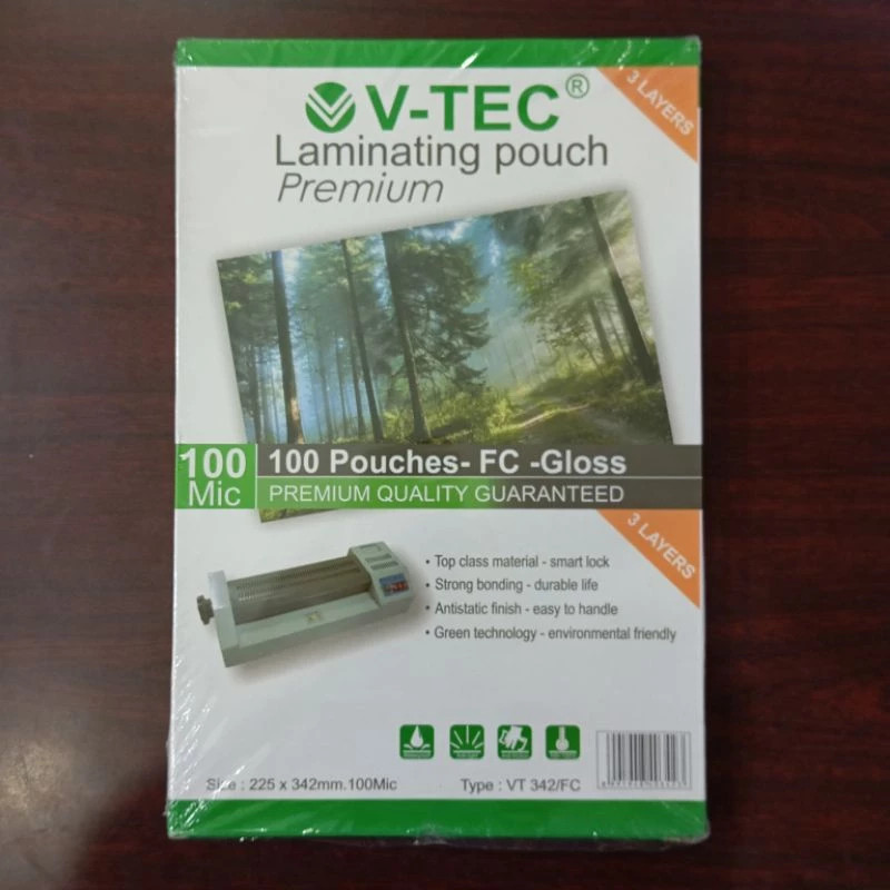 

Plastik Mika Laminating F4 V-tec VT-342 100 lembar
