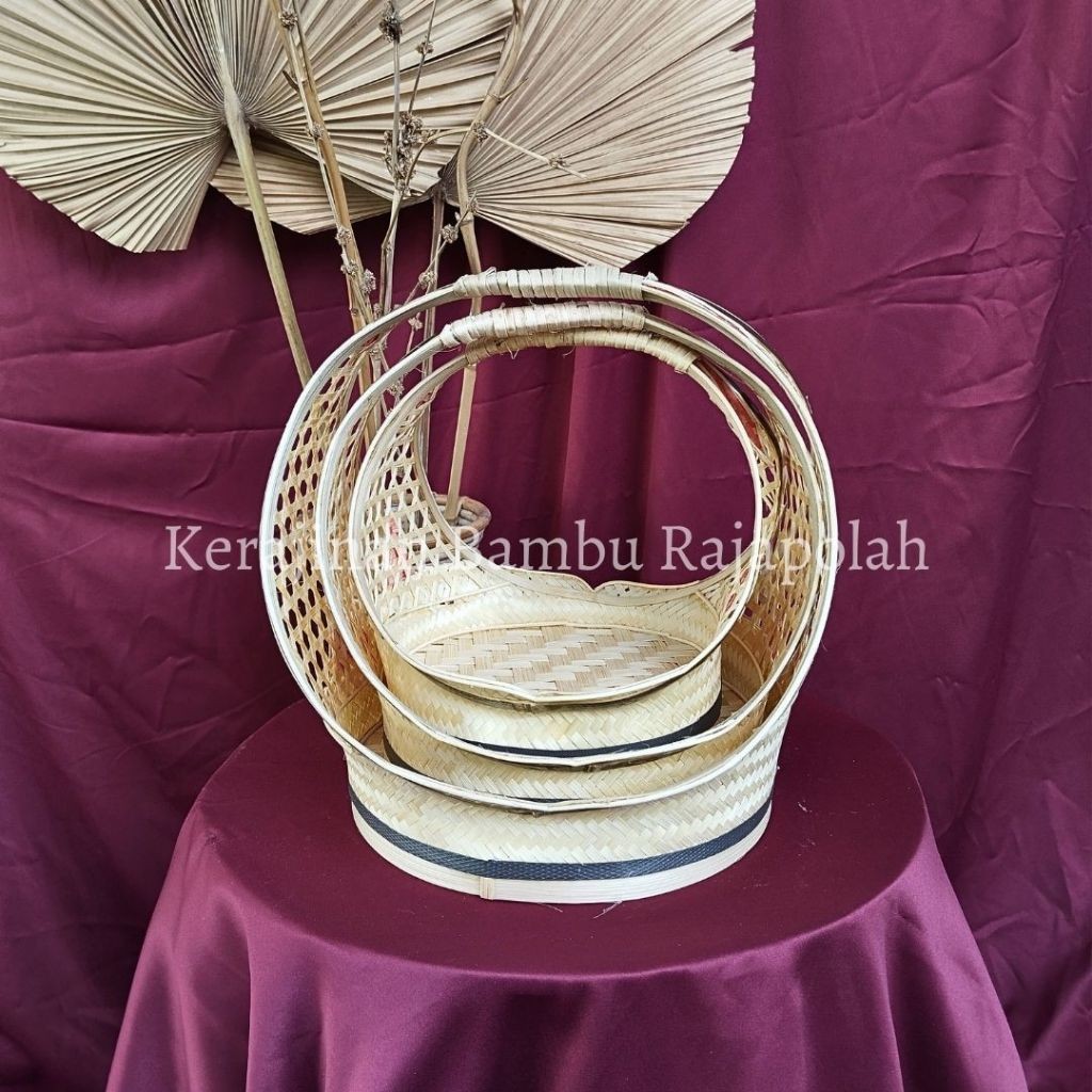 Keranjang Buah Bambu/Keranjang Parcel/Keranjang parcel bambu/Keranjang hampers/Tempat parcel /Tempat